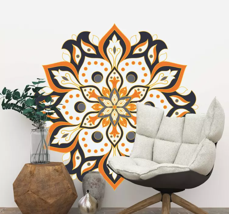Mandala with petals floral wall sticker - TenStickers
