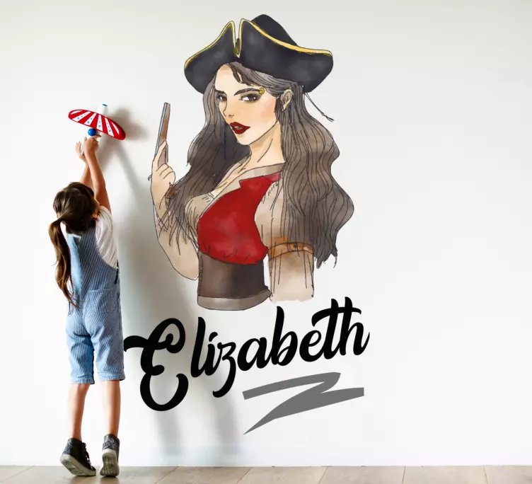 Manga illustration pirate girl children decal - TenStickers