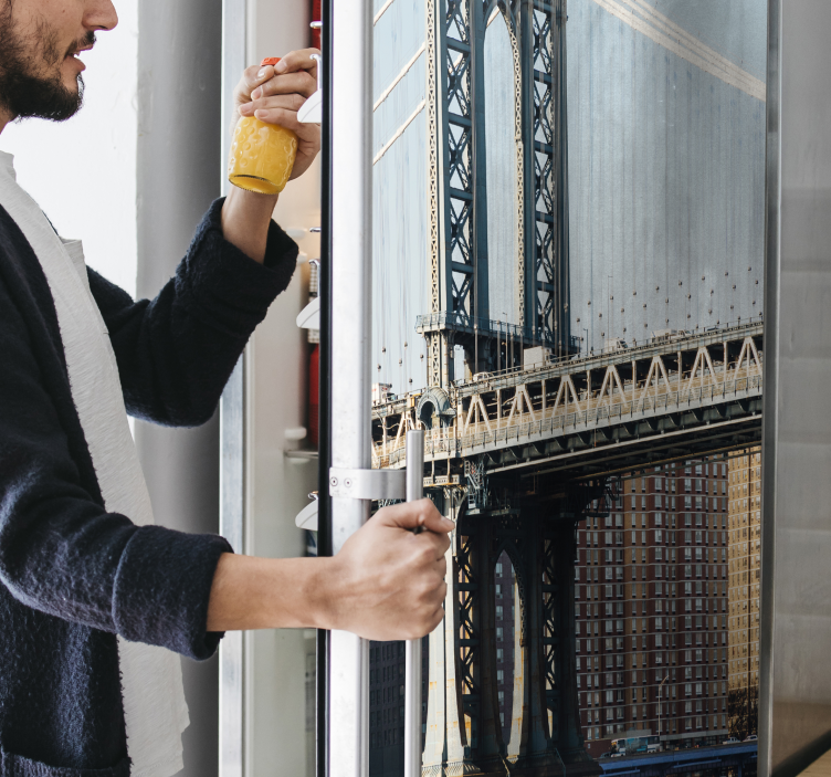 Manhattan Bridge fridge sticker - TenStickers