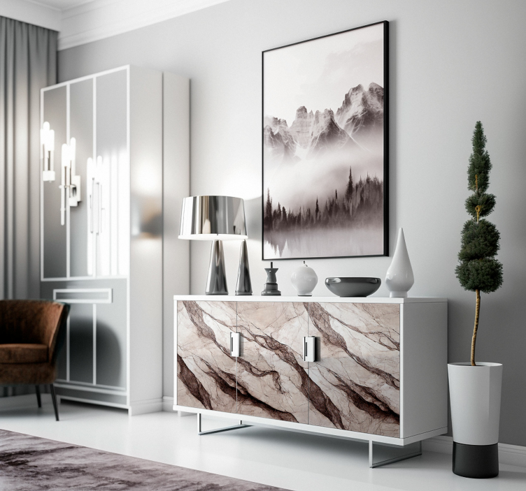 Grey marble texture furniture decal   - TenStickers