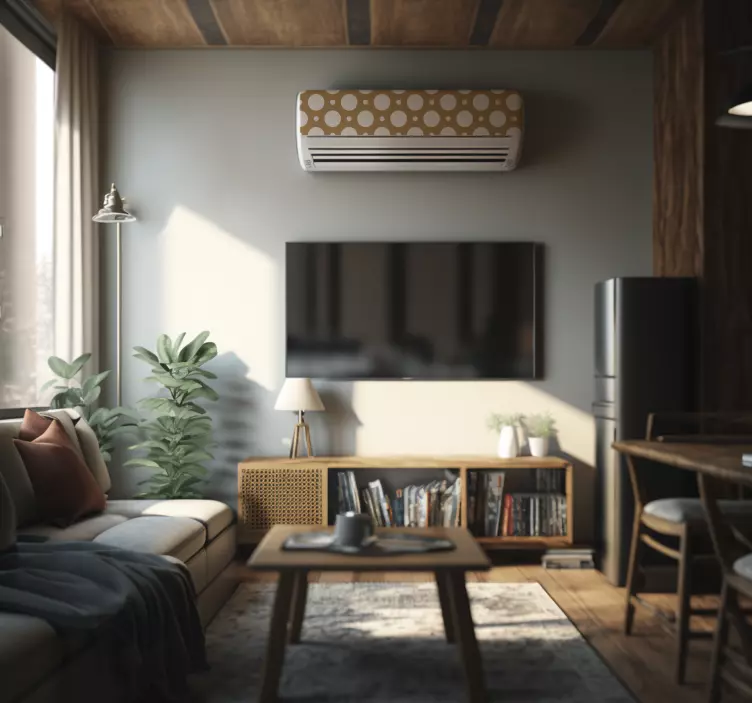 Marrón con puntos blancos circle sticker - TenStickers