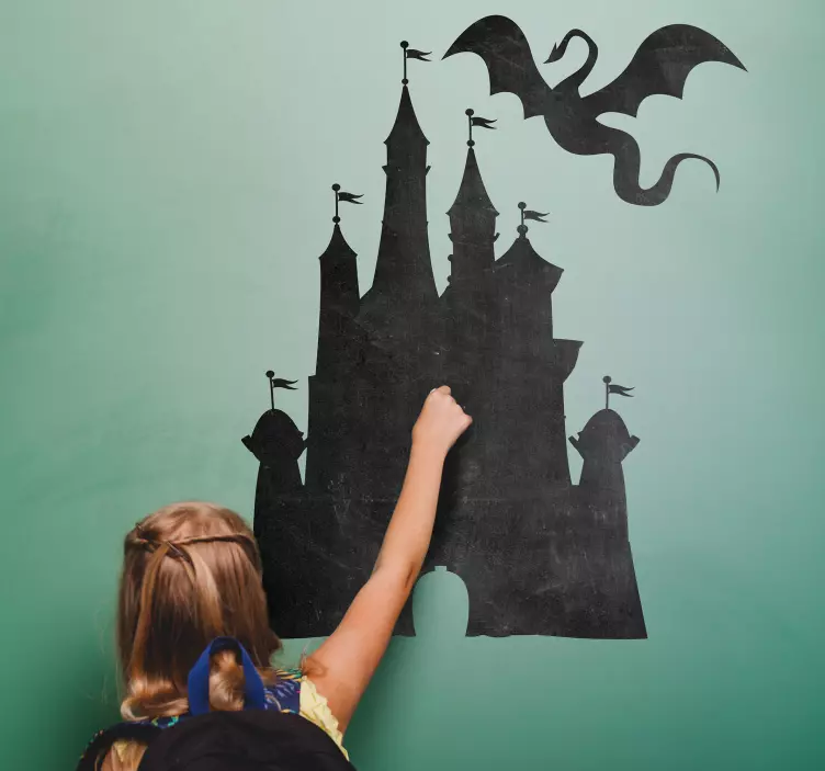 Medieval Castle Chalkboard Sticker - TenStickers