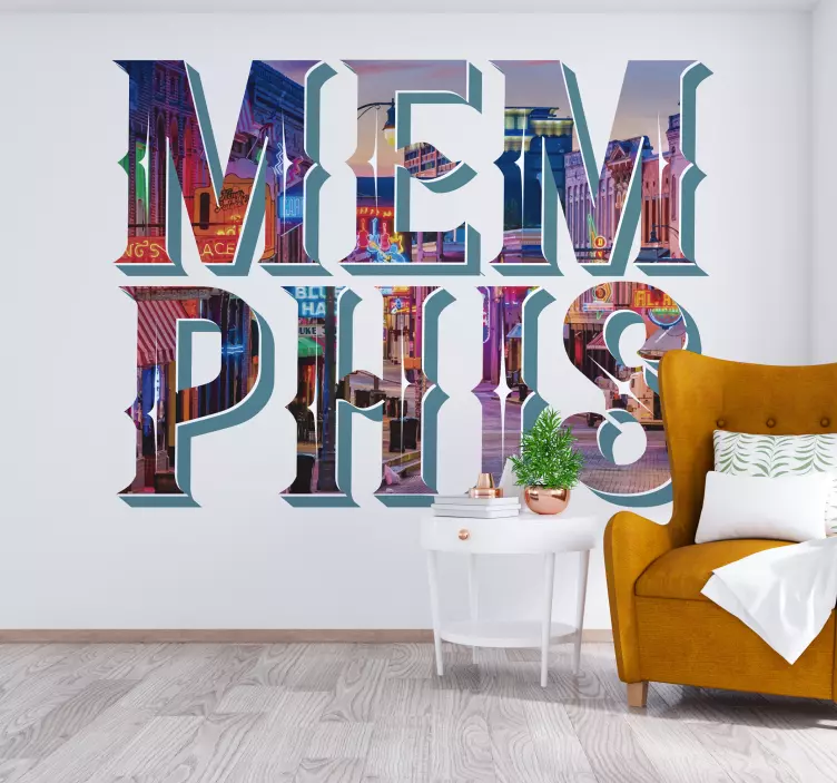 Memphis city wall sticker - TenStickers