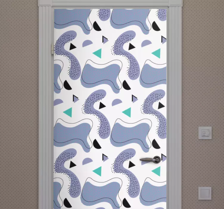 Memphis color model with white door sticker - TenStickers