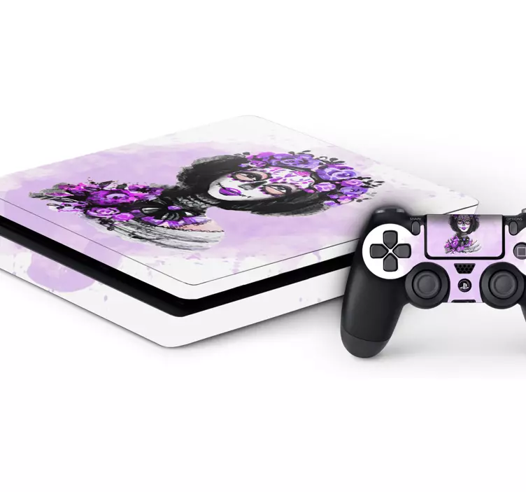 Beautiful woman skull Halloween ps4 skin - TenStickers
