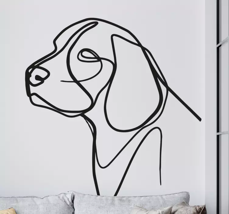 Minimalist Beagle Dog cat sticker - TenStickers