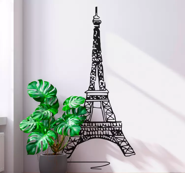 Minimalist Eiffel Tower Paris sticker - TenStickers