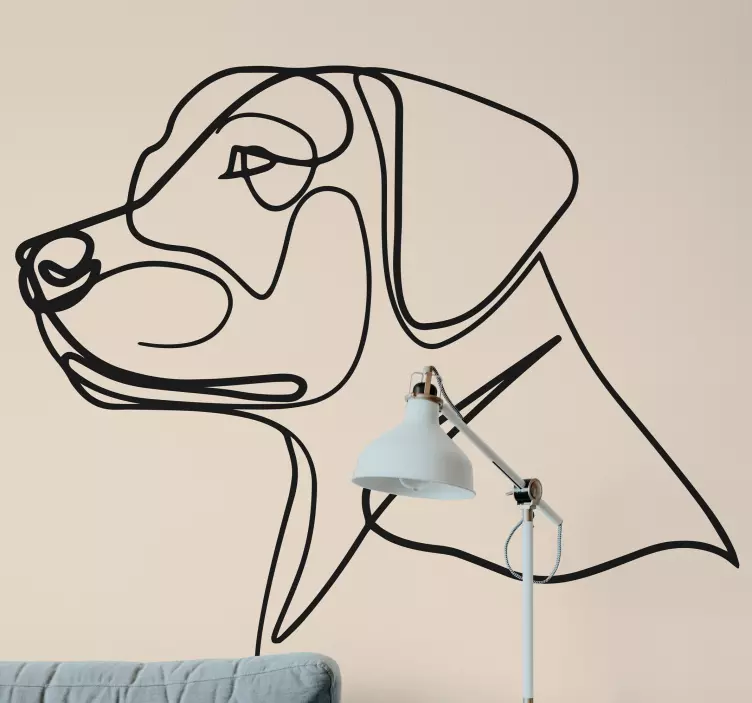 Minimalist Labrador  cat sticker - TenStickers