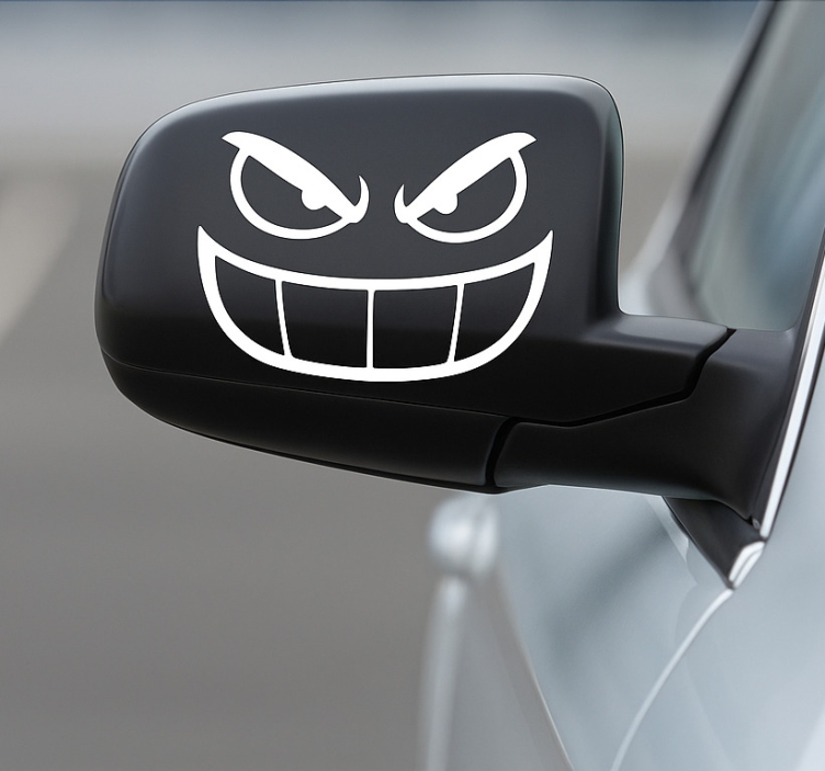 Mischievous rearview gremlin car decal - TenStickers