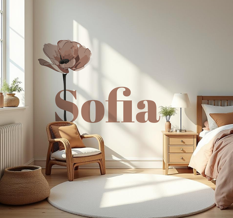 "Mocha Mousse" flower customizable sticker - TenStickers