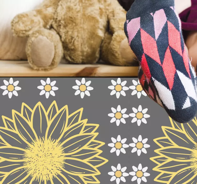 Modern daisies and sunflowers furniture sticker - TenStickers