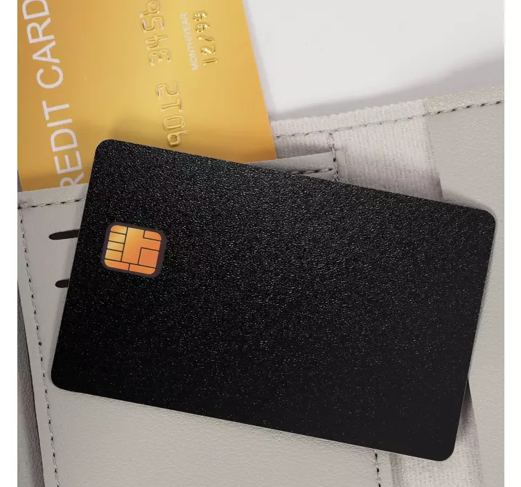 Black background with glitter texture credit card sticker - TenStickers