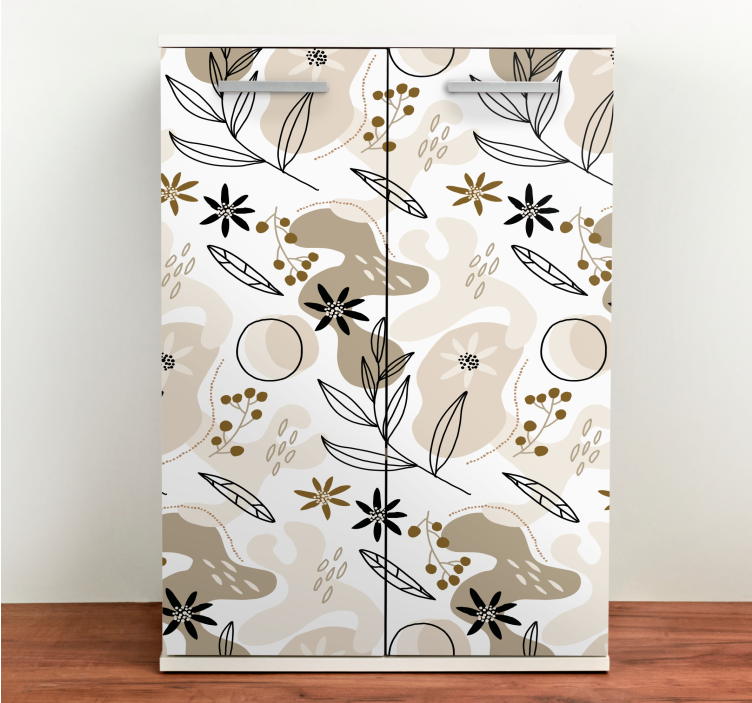 Modern Floral Pattern furniture sticker - TenStickers