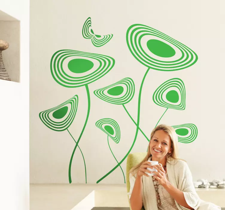 Modern Floral Wall Sticker - TenStickers