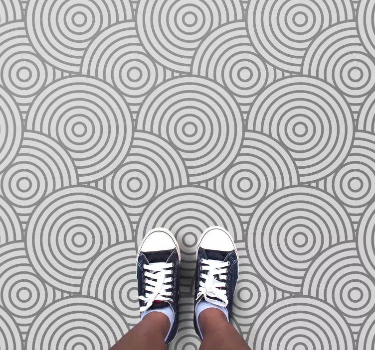 Modern grey circles floor sticker - TenStickers