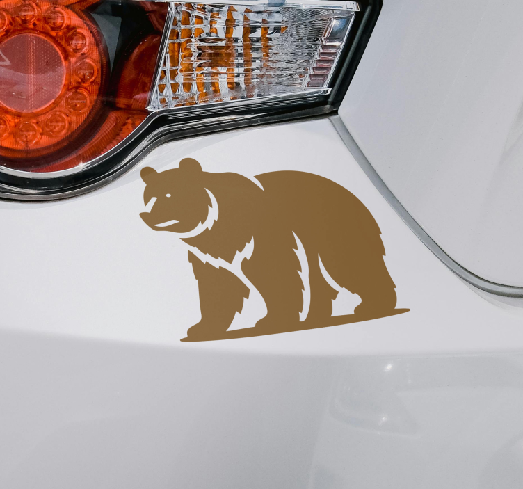 Monochrome bear car decal - TenStickers