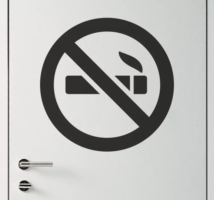 Monochrome no smoking sign door sticker - TenStickers