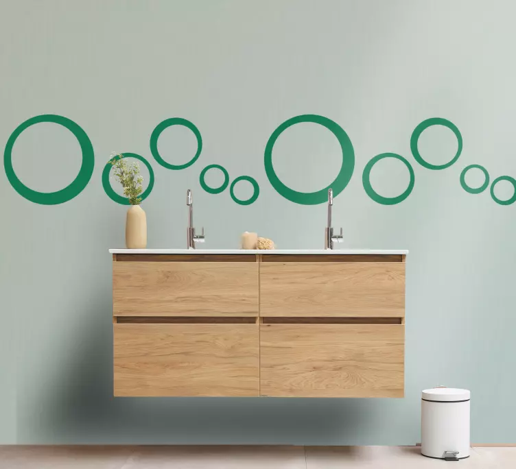 Monocolor bubbles pattern wall border sticker - TenStickers