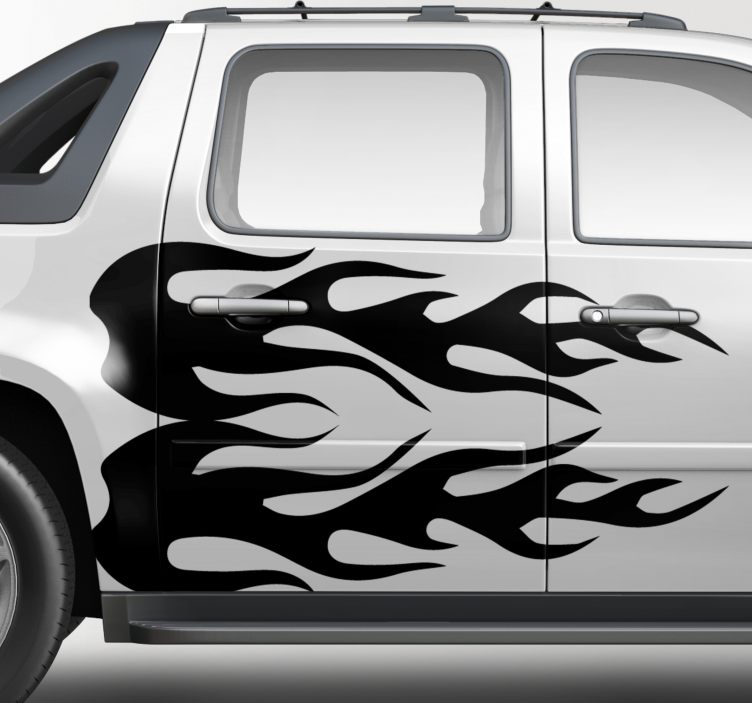 Silhouette fire flames effect car sticker - TenStickers