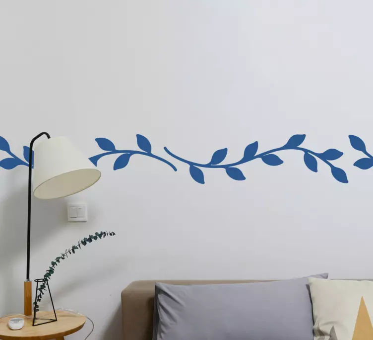 Monocolor leaves pattern wall border decal - TenStickers