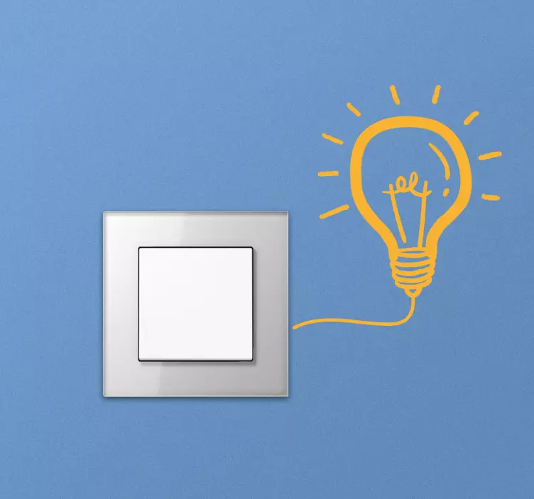 Monocolor light bulb light switch decal - TenStickers
