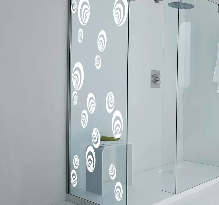 Optical illusion art shower screen sticker - TenStickers