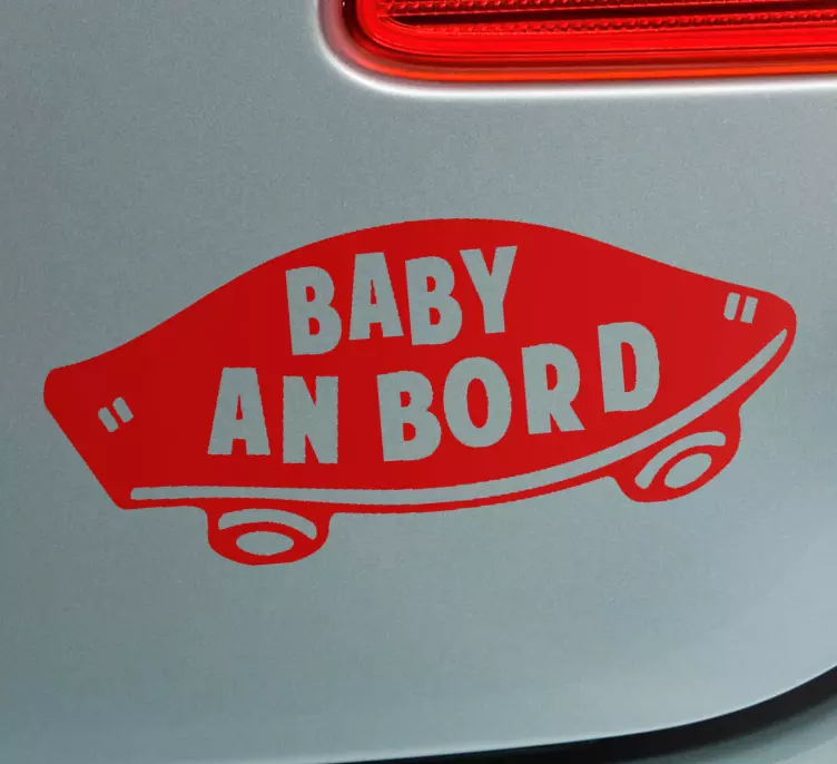 Monocolor skateboard baby on board sticker - TenStickers