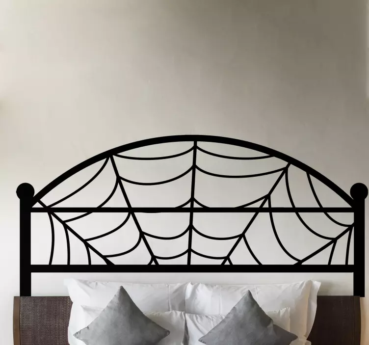 Monocolor spiderweb frame design sticker - TenStickers