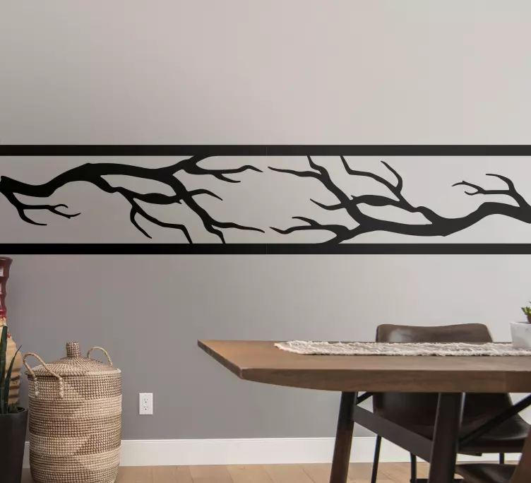 Monocolor tree branches wall border sticker - TenStickers