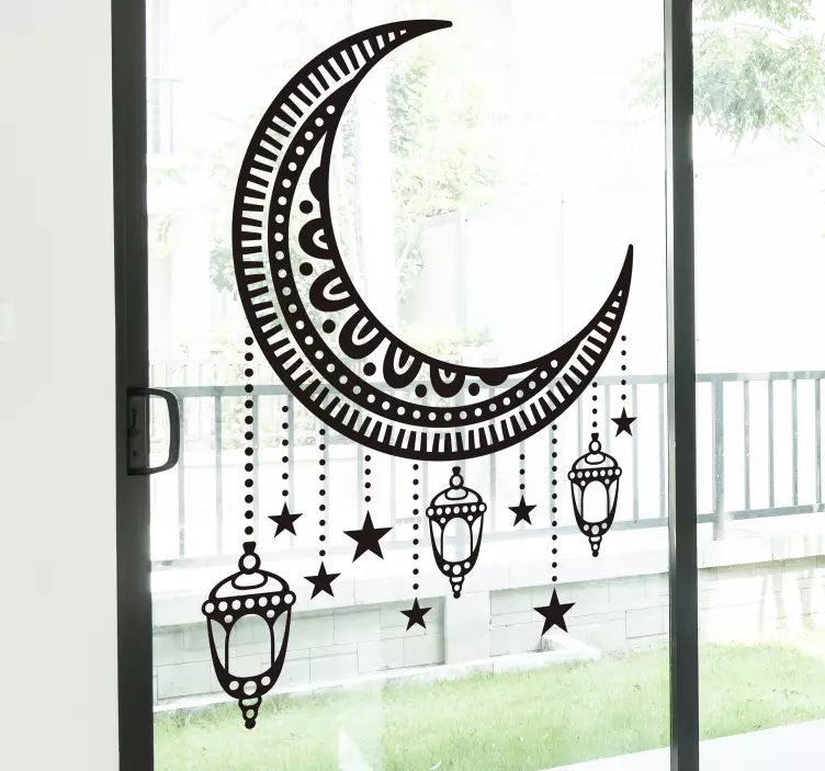 Moon And Lanterns location wall sticker - TenStickers
