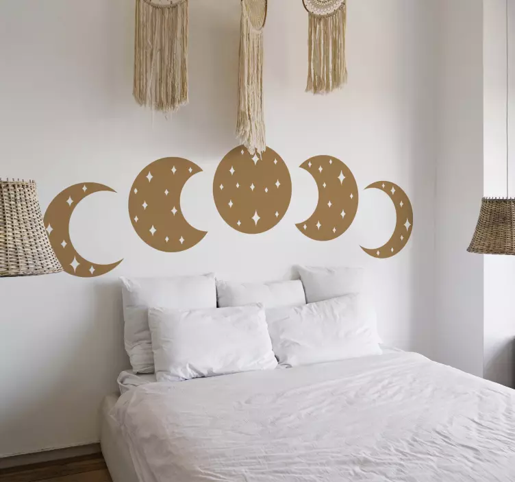 Moon phases bedroom wall decal - TenStickers