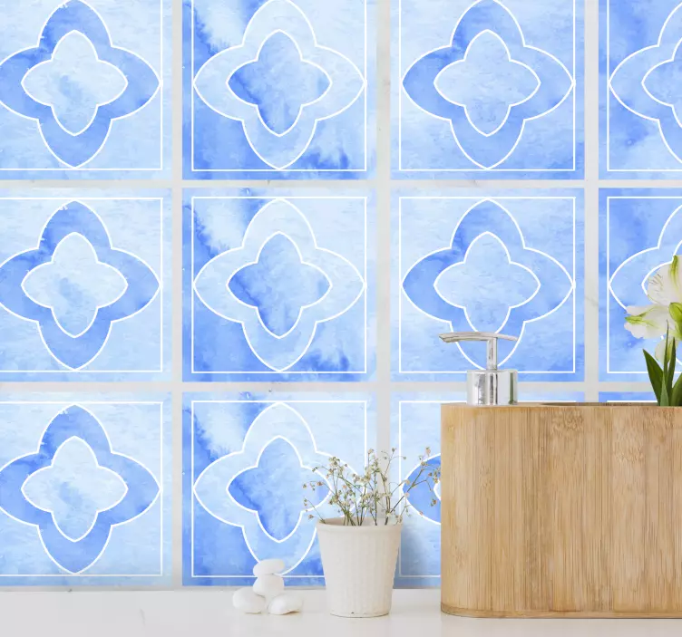 Mosaic shades of blue tile sticker - TenStickers