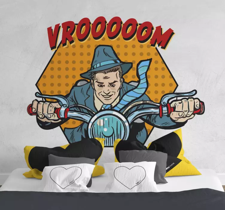 Motorcycle Rider Illustration video game decal - TenStickers