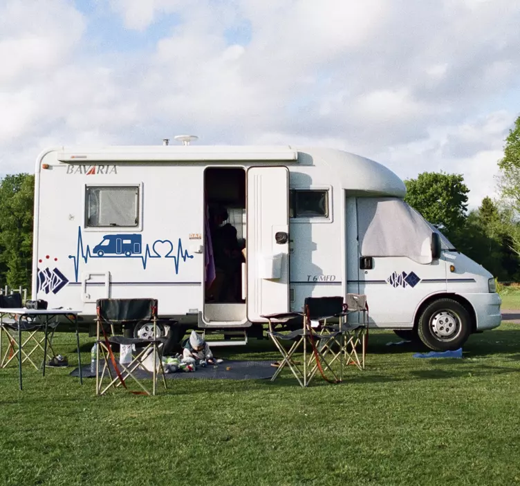 Motorhome Cardiogram  car sticker - TenStickers