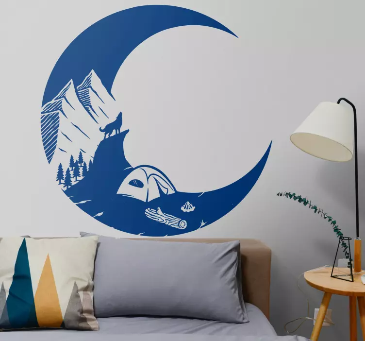 Mountain Camping Scene nature wall sticker - TenStickers