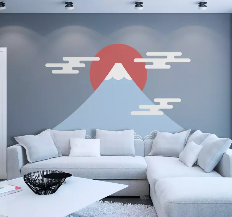 Mountain dawn view location wall sticker - TenStickers