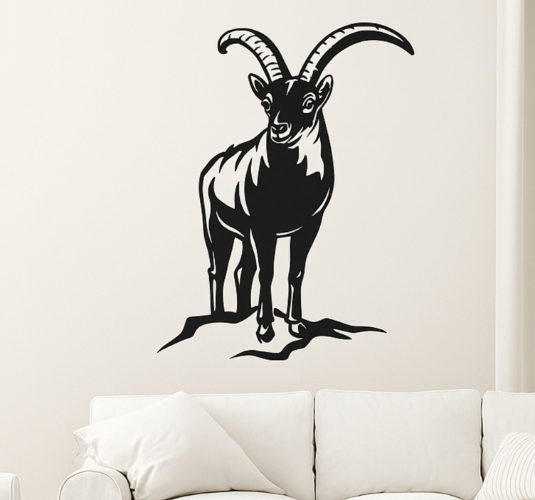Mountain goat silhouette wall decal - TenStickers