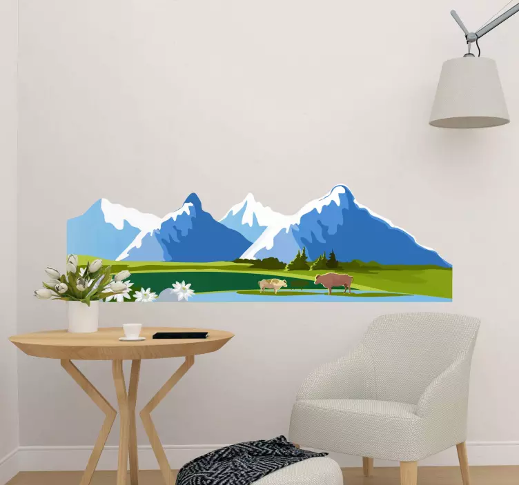 Mountain Landscape Scene nature wall sticker - TenStickers
