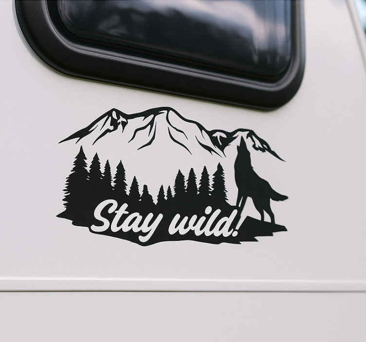 "Stay wild!" camper decal - TenStickers