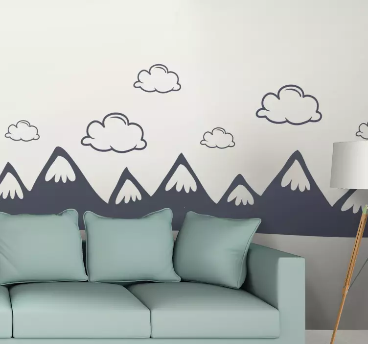 Mountainous Cloud Scene location wall sticker - TenStickers
