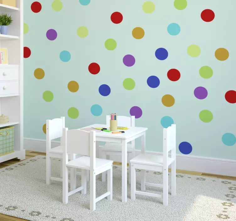 Multi-coloured circles geometric wall sticker - TenStickers