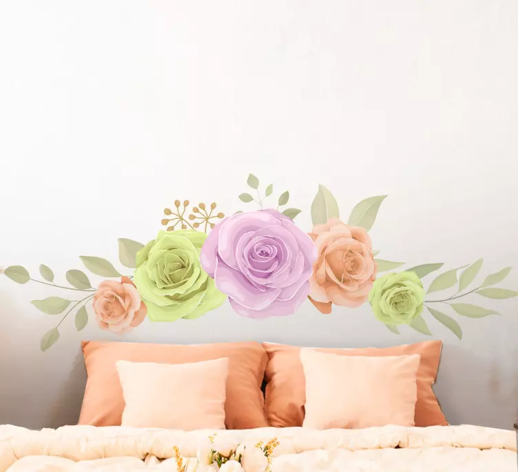 Multicolor carnations flower wall sticker - TenStickers