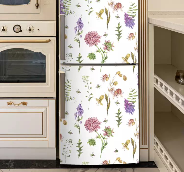 Multicolor wildflowers fridge sticker - TenStickers