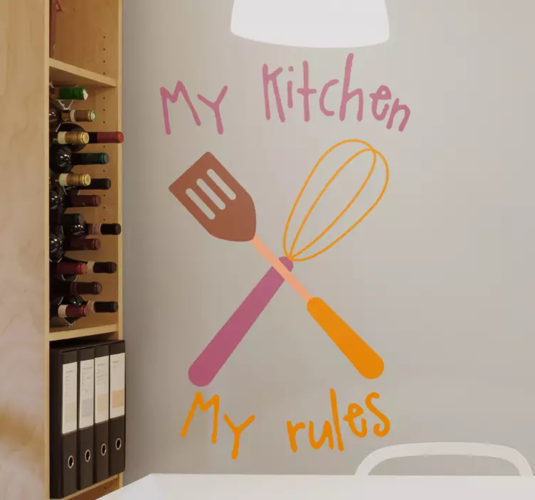 my kitchen my rules  wall sticker - TenStickers