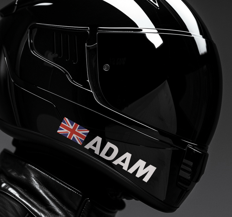 Name with flag design motorcycle decal - TenStickers