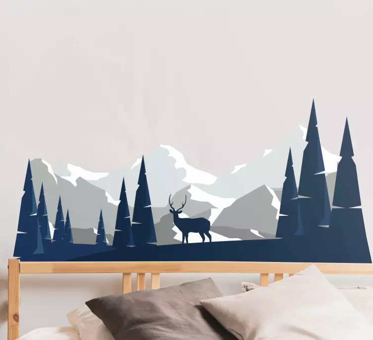 Nature wall sticker majestic mountain landscape - TenStickers