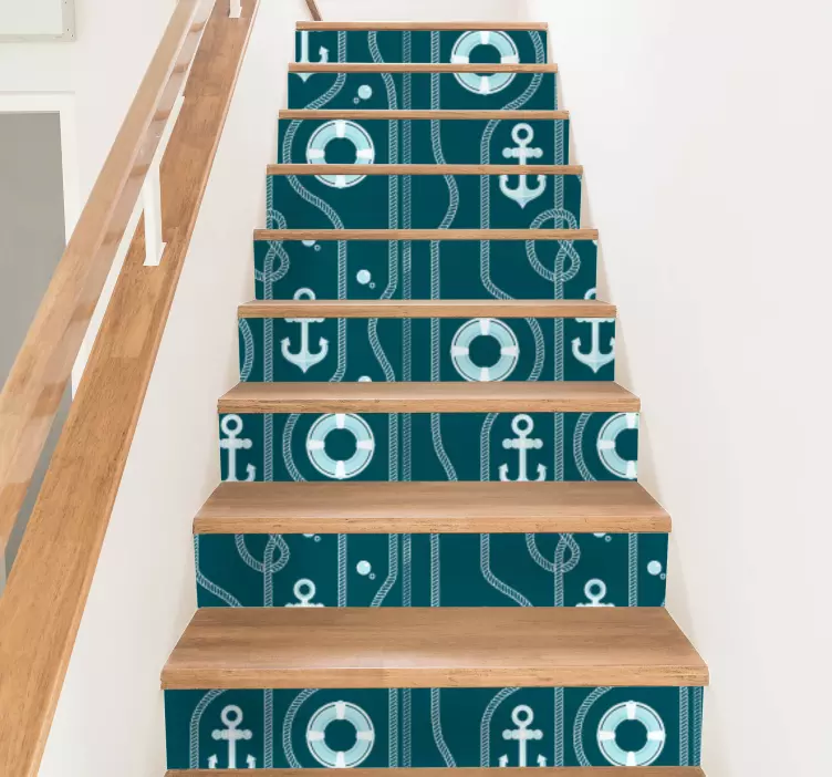 Nautical robe and anchor stairs Sticker - TenStickers
