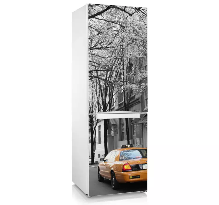 New York Taxi Fridge Sticker - TenStickers