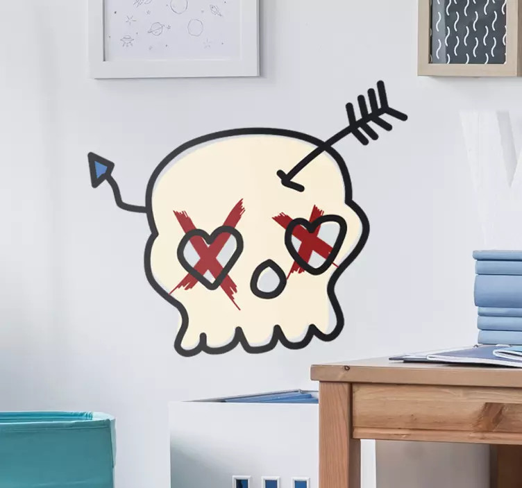 No Love Skull Wall Sticker - TenStickers