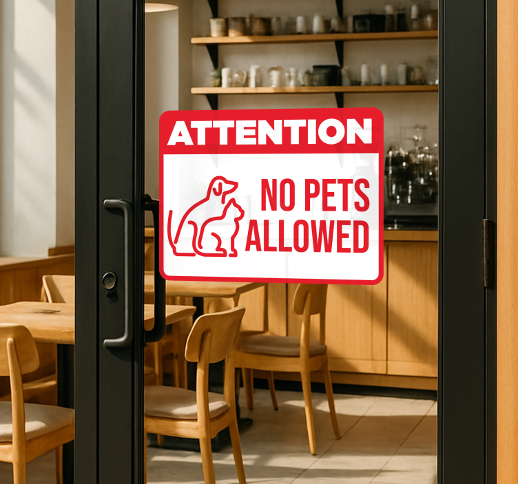 "No pet allowed sign" window decal for business - TenStickers